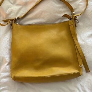 VTG Furla Leather Yellow Tote Shoulder Bag